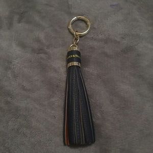 Dooney and Bourke Tassel Keychain Blue Gold